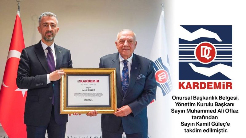 Kamil Güleç’e KARDEMİR Onursal Başkanı unvanı verildi